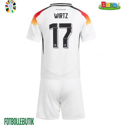 Tyskland Florian Wirtz #17 Hemmaställ Barn EM 2024 Kortärmad (+ Korta byxor)